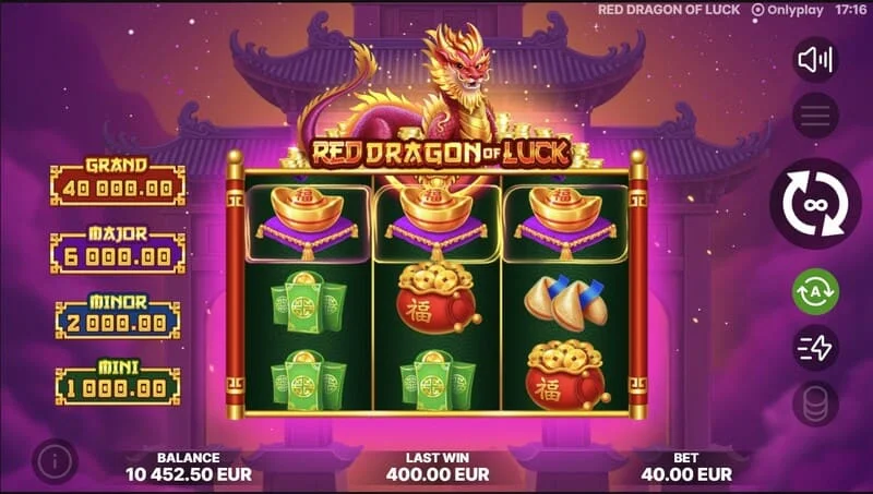 Red Dragon of Luck - attivazione della funzione Bonus Coin Game